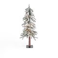 L & L Gerson 3 ft. Slim Incandescent 50 ct Flocked Alpine Christmas Tree 2496380